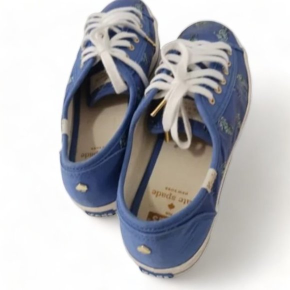 Keds x Kate Spade Collaboration Blue Canvas Seahorse Lace Up Sneakers … - Picture 5 of 10